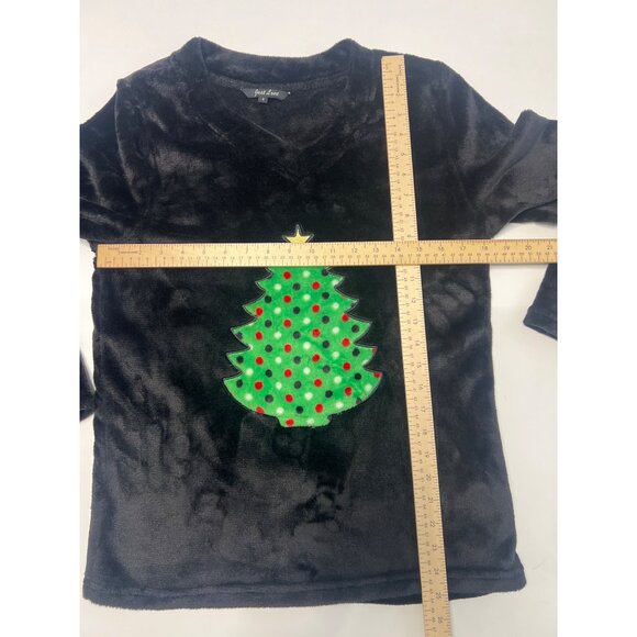 Vintage Just Love Christmas Tree Long Sleeve Velour Sweater Size S - Picture 4 of 7